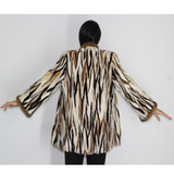  Multi-colored mink ¾ coat