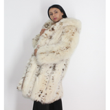 White Fox colored with lynx printing and hood
