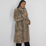 Silver Grey mink coat with lynx trimming