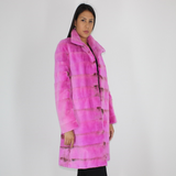 Fuchsia colored shaved mink coat
