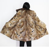 Lynx pieces coat with mink collar