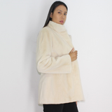 Ivory shaved mink jacket