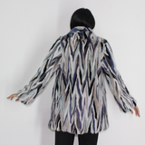 Multi-colored mink ¾ coat