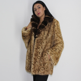 Animal print stamped mink jacket