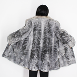 Astrakhan grey coat with sapphire mink collar