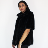 Blue-black colored mink vest