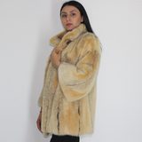 Colored black-cross pink gold mink jacket