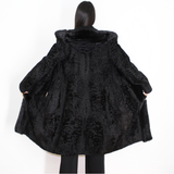 Astrakhan black coat with mink trimming