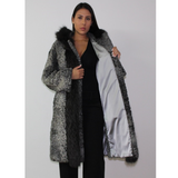Astrakhan grey coat with hood