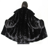 Black mink pat jacket with mink trimming