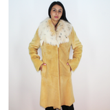  Apricot colored shaved nutria coat with fox collar