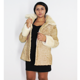 Astrakhan pearl jacket with pearl mink trimming