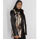 Multicolor mink vest