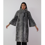 Astrakhan grey coat with ¾ sleeves