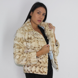 Beige and brown mink pieces jacket