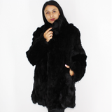 Black colored lynx pieces coat