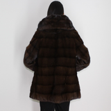 Demi-buff mink jacket with hood