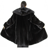 Black mink with hood