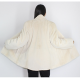 Ivory shaved mink jacket