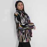 Multi-color mink jacket