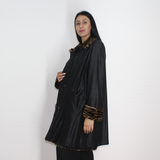 Black wild silk and Ocelot Double-face coat