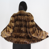 Demi-buff shaved mink pieces jacket