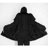 FI Astrakhan black jacket with black mink collar