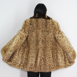 Animal print stamped mink jacket