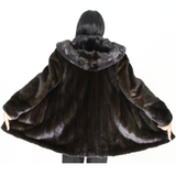 Black-ranch mink jacket with hood