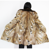 Lynx pieces coat with fisher collar