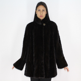 Ranch mink pat jacket with mink trimming