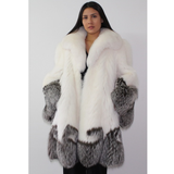 Combination of Snow and silver fox coat