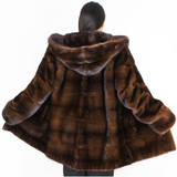 Demi-buff mink jacket with hood