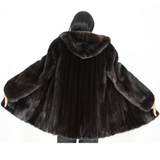 Black mink jacket with hood