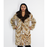 Lynx pieces coat with mink collar