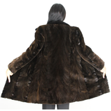 Ranch shaved mink pieces coat