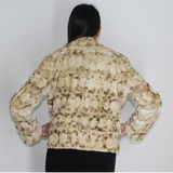 Beige and brown mink pieces jacket