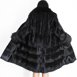 Broadtail Astrakhan black coat with black fox trimming
