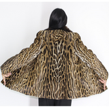 Ocelot jacket with mink collar