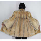 Colored black-cross pink gold mink jacket