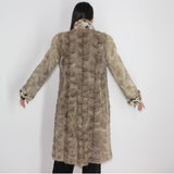 Silver Grey mink coat with lynx trimming