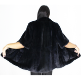 Blue-black colored mink vest