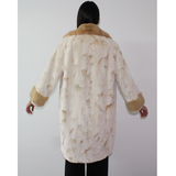 Shaved pearl mink thiliki with pastel mink trimming