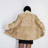 Astrakhan pearl jacket with pearl mink trimming