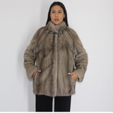 Silver grey mink jacket