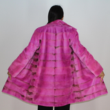 Fuchsia colored shaved mink coat