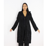 Astrakhan black coat with astronaut hood