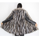 Multicolor mink vest