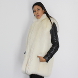 White shadow fox vest