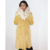  Apricot colored shaved nutria coat with fox collar